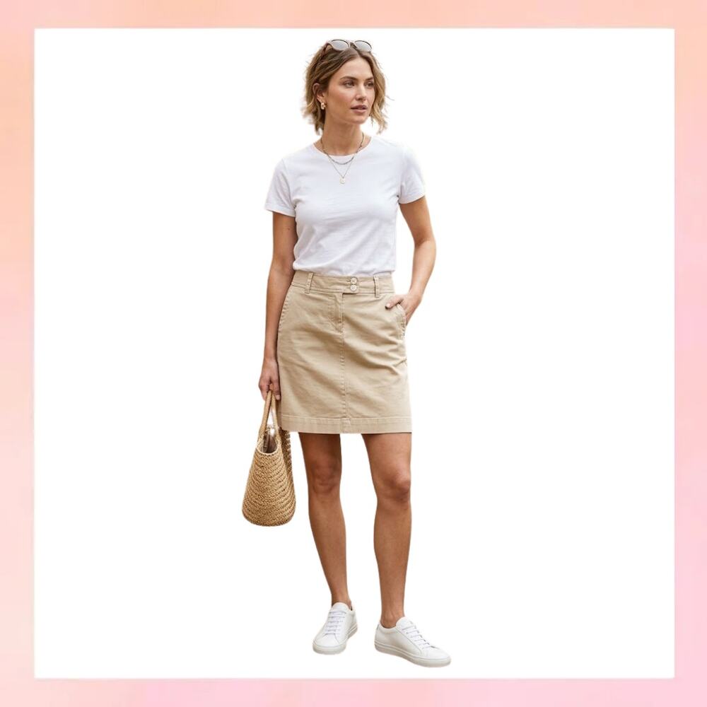 J.Crew Chino Mini Skirt Khaki Tan Size 8